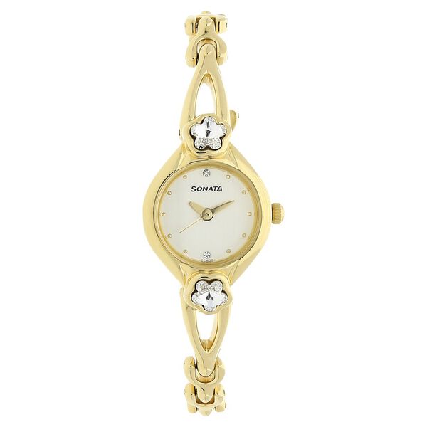 Sonata Quartz Analog Champagne Dial Metal Strap Watch for Women - image number 0