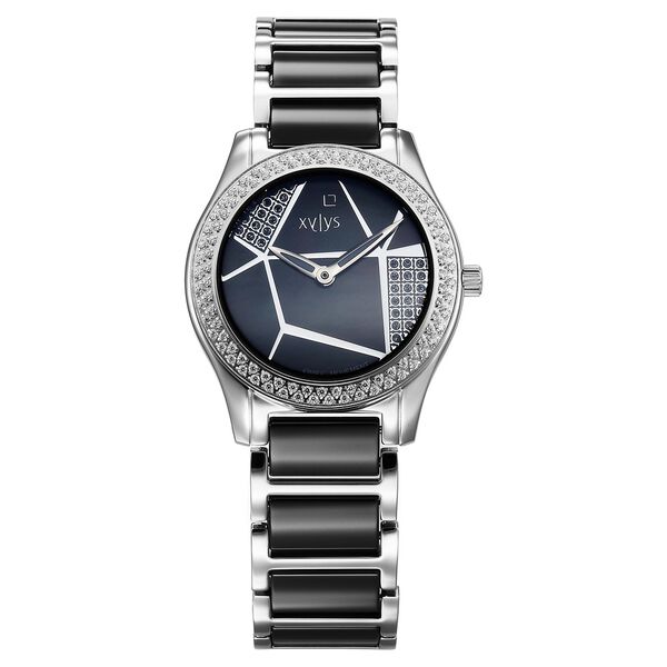 Xylys Shimmer Swiss Analog Steel & Ceramic Mother of Pearl Black Dial Watch for Women - image number 0
