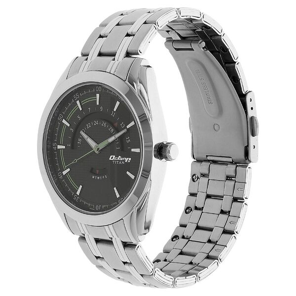 Titan Quartz Analog with Date Black Dial Stainless Steel Strap Watch for Men - image number 1
