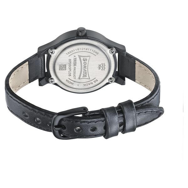 Sonata Essentials Silver Dial Women Watch With Leather Strap - image number 3