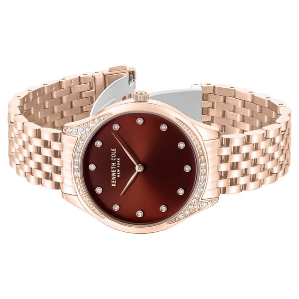 Kenneth Cole Quartz Analog Maroon Dial Rose Gold Colour Stainless Steel Strap Watch For Women - image number 2