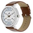 Fastrack Fundamentals Quartz Analog White Dial Leather Strap Watch for Guys - image number 2
