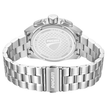 Ducati Quartz Chronograph Blue Dial Silver Stainless Steel Strap Watch For Men