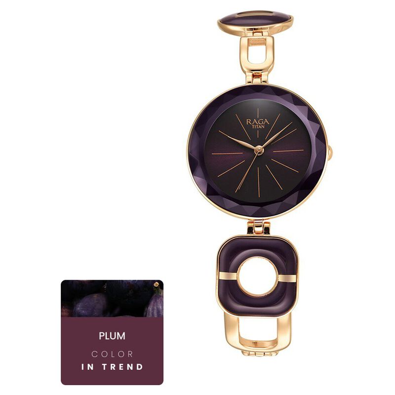 Titan Raga Delight Purple Dial Analog Metal Strap watch for Women