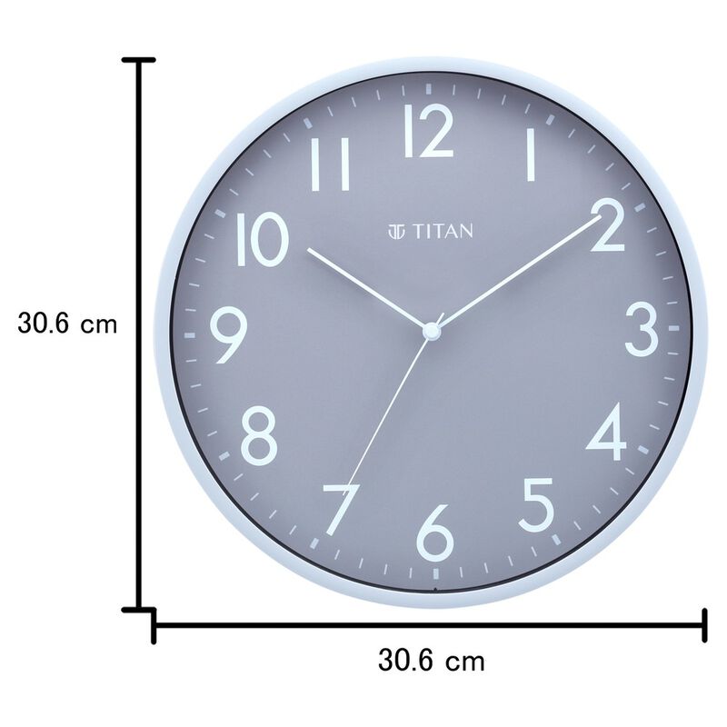 Titan Silent Sophistication: Grey Clock with Striking Contrast - image number 5