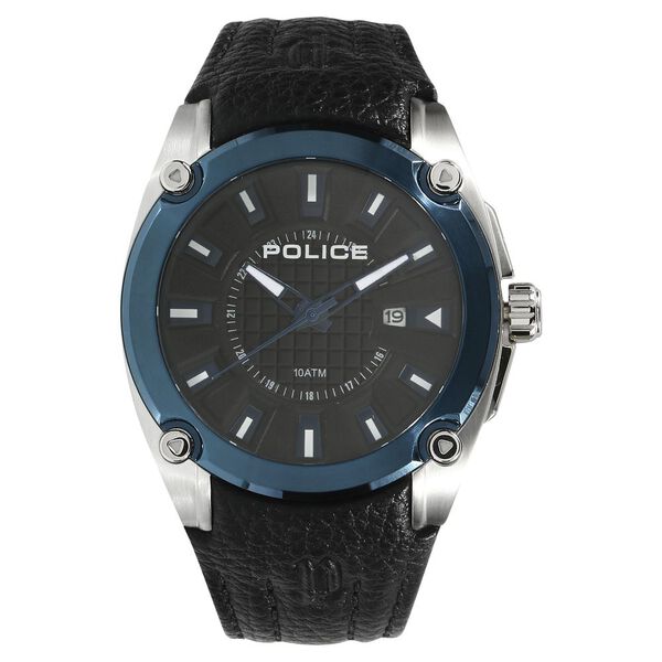 Police Quartz Analog with Date Black Dial Leather Strap Watch for Men - image number 0