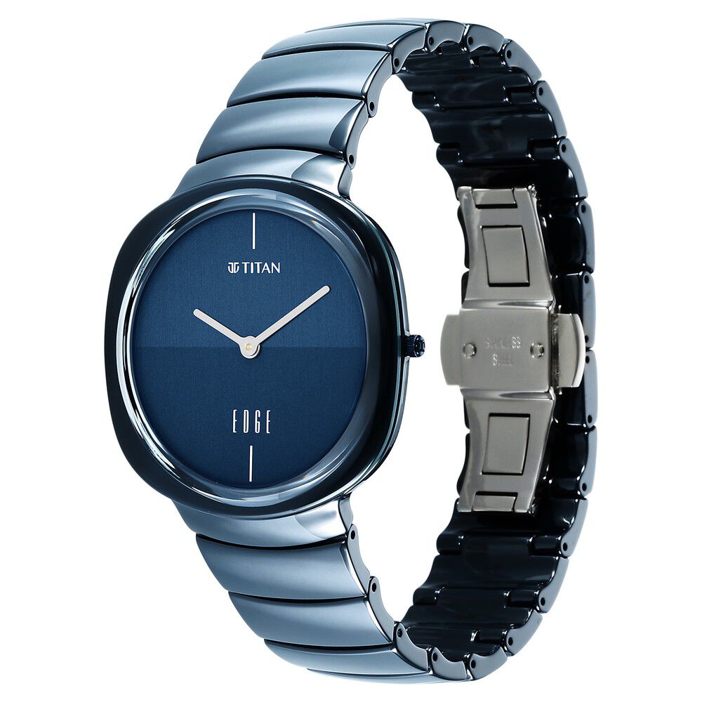 Titan edge sales blue dial watch
