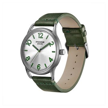 Poze by Sonata Quartz Analog Silver Dial PU Leather Strap Watch for Men