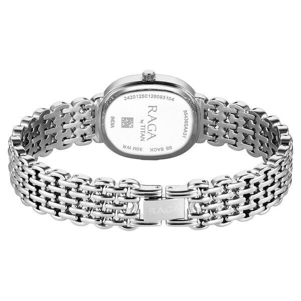 Titan Raga Spotlight Quartz Analog Pink Dial Silver Metal Strap Watch For Women - image number 5