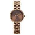 Vyb Charmer By Fastrack Quartz Analog Brown Dial Rose Gold Metal Strap Watch For Girls