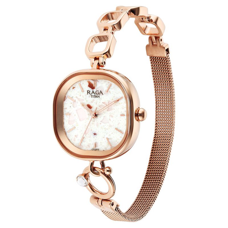 Buy Online Titan Raga Delight Pink Dial Analog Metal Strap watch for