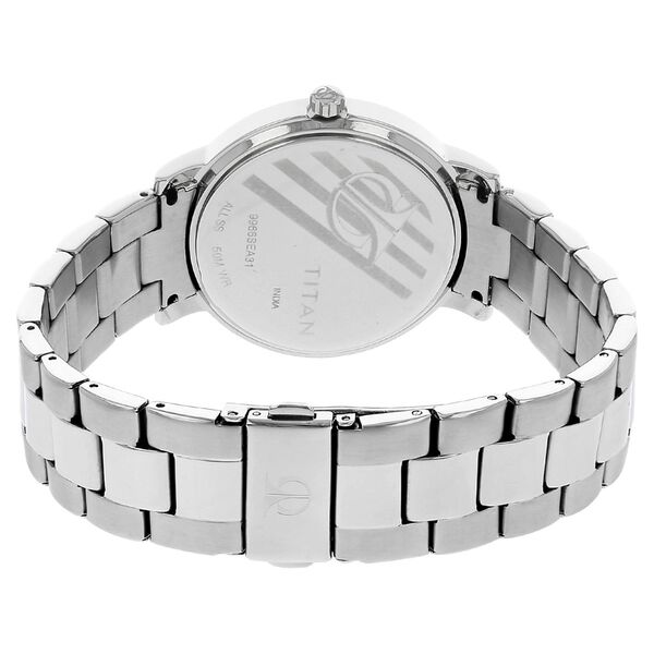 Titan Quartz Analog with Day and Date Blue Dial Stainless Steel Strap Watch for Women - image number 3
