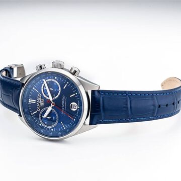 Roamer Gran Sportivo Quartz Chronograph With Date Blue Dial Silver Stainless Steel Strap Watch For Men