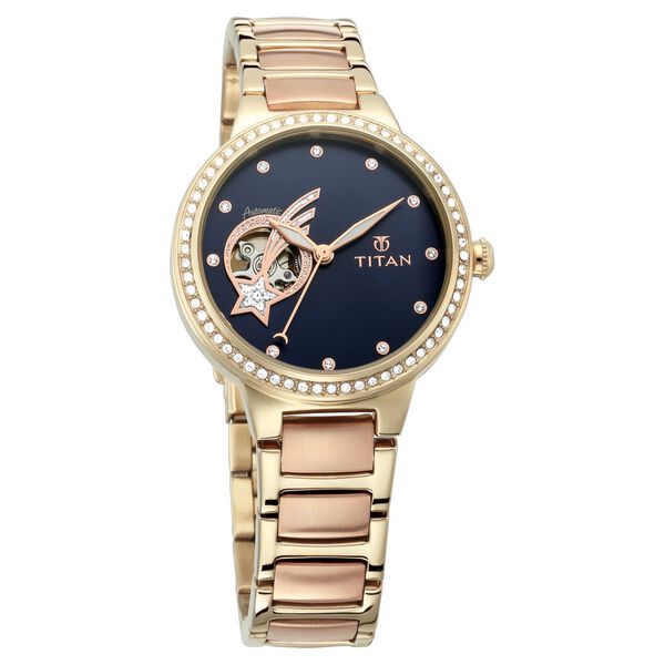 Titan Stellar Blue Dial Automatic Stainless Steel Strap watch for Women - image number 1