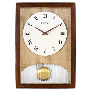 Titan Wooden Pendulum Clock - Premium Decor Box Pendulum Wooden Wall Contemporary look Clock - 37 cm x 25.5 cm (Medium)