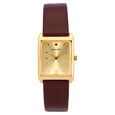 Sonata Quartz Analog Champagne Dial Leather Strap Watch for Men