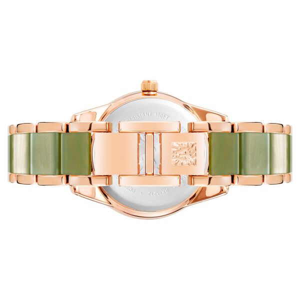 Anne Klein Quartz Analog Green Dial Golden Plastic Strap Watch For Women - image number 2
