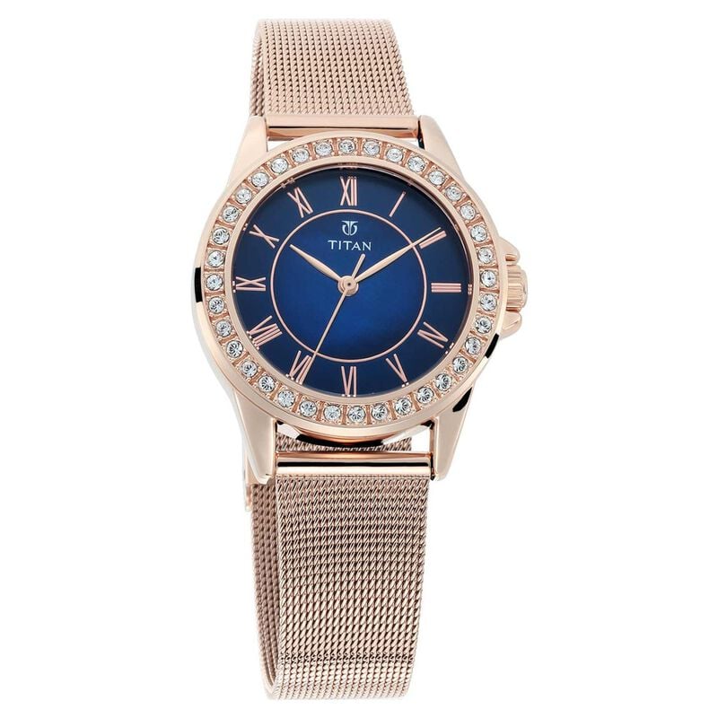 Buy Online Titan Sparkle Blue Dial Analog Watch for Women - 9798wm03 ...