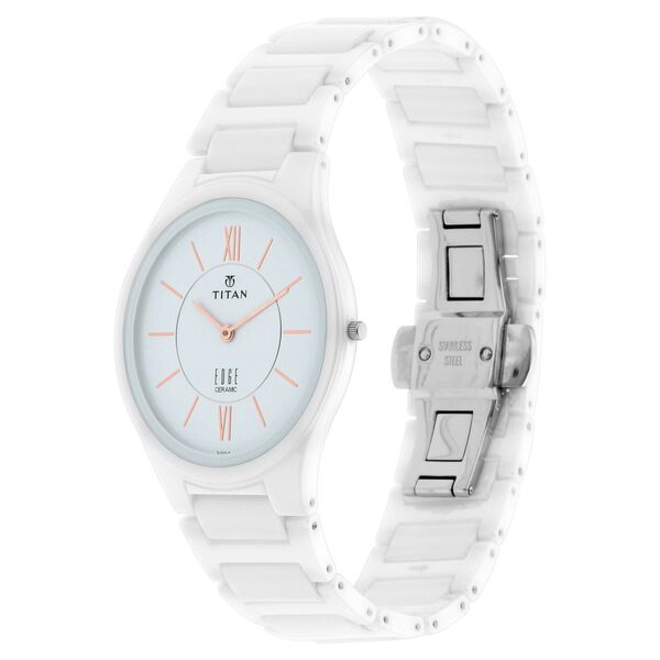 Titan Edge Ceramic Quartz in Arctic White Dial Watch for Men - image number 2