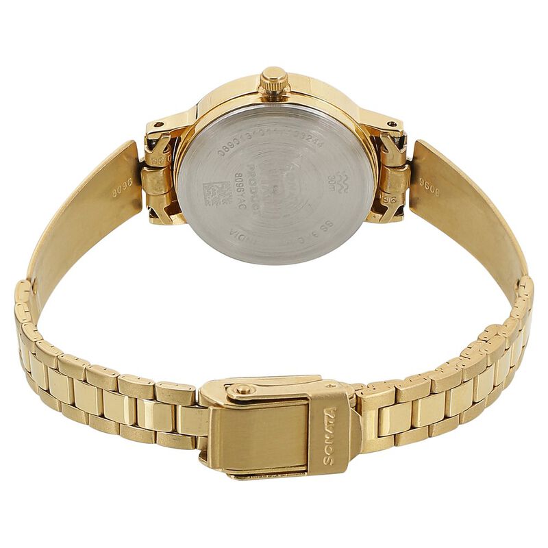 Sonata Quartz Analog Black Dial Metal Strap Watch for Women - image number 3