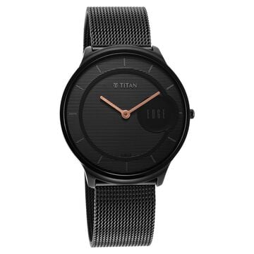 Titan Edge Baseline Black Dial Analog Stainless Steel Strap Watch for Men
