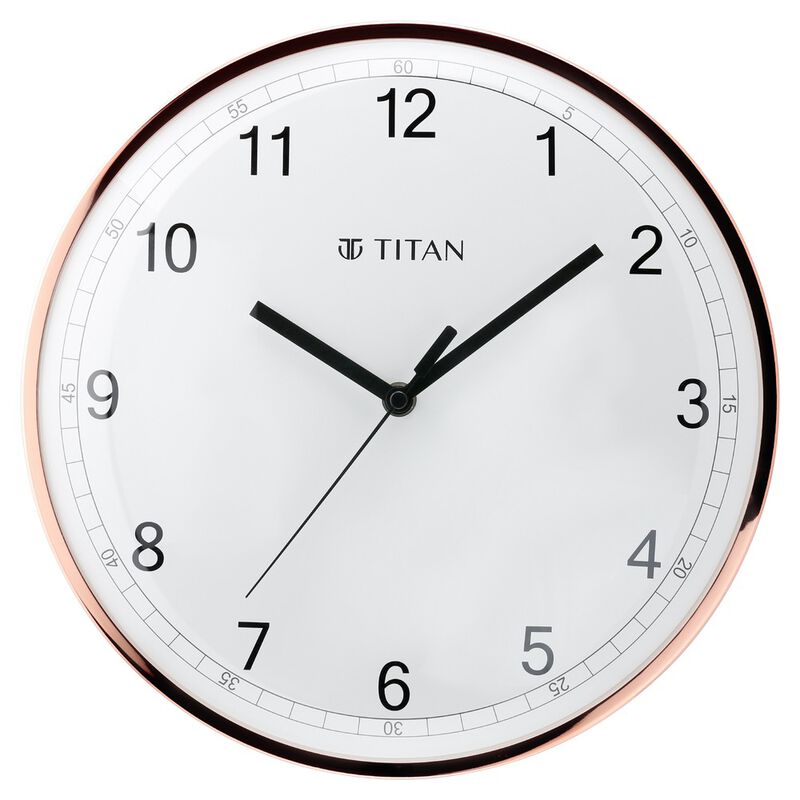 Buy Online Titan Metallic Luxurious 30.4 cm Wall Clock with Crystal