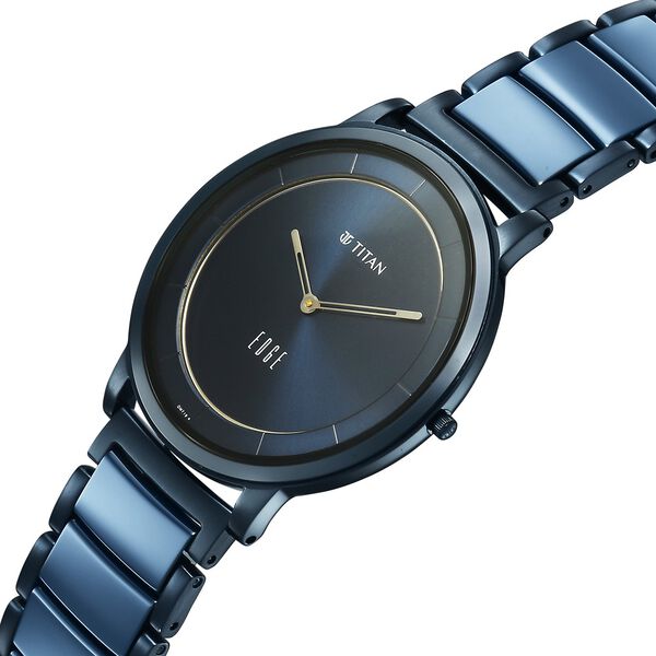 Titan Edge Melange Slim Steel & Ceramic Strap Blue Dial Analog Watch For Men - image number 3