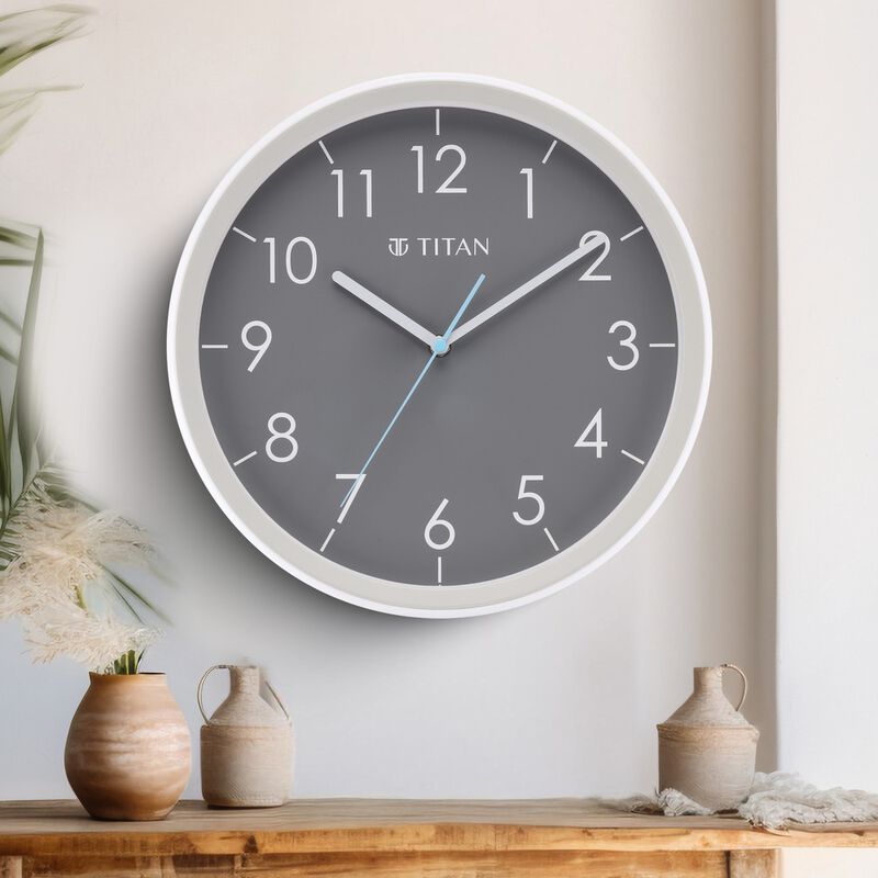 Titan Contemporary Grey Dial Grey Color Silent Sweep Technology - 32.5 cm x 32.5 cm (Medium)