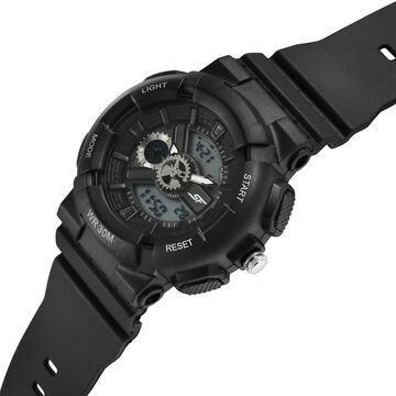 SF Unisex Classic Black Watch with Silver Accents - Timeless Elegance for Every Occasion