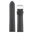 22 mm Black Genuine Leather Straps for Men - image number 0