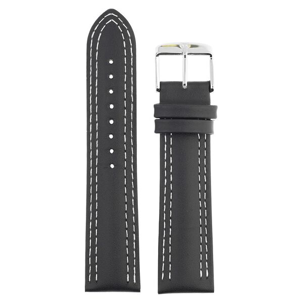 22 mm Black Genuine Leather Straps for Men - image number 0