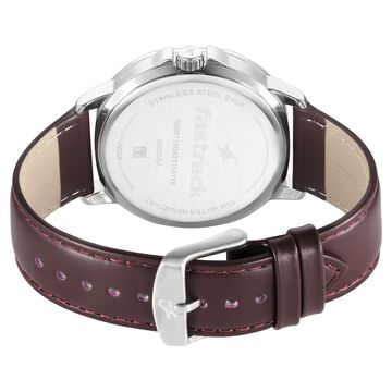 Fastrack Exuberant Quartz Multifunction Blue Dial Leather Strap Watch for Guys