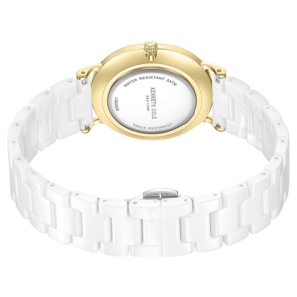Kenneth Cole Quartz Analog White Dial White Ceramic Strap Watch For Women - image number 4