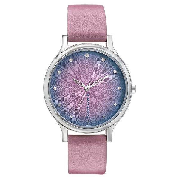Fastrack Sunburn Quartz Analog Pink Dial Leather Strap Watch for Girls - image number 1