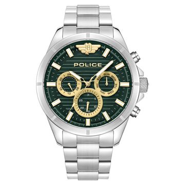 Police Green Dial Quartz Multifunction Watch for Men