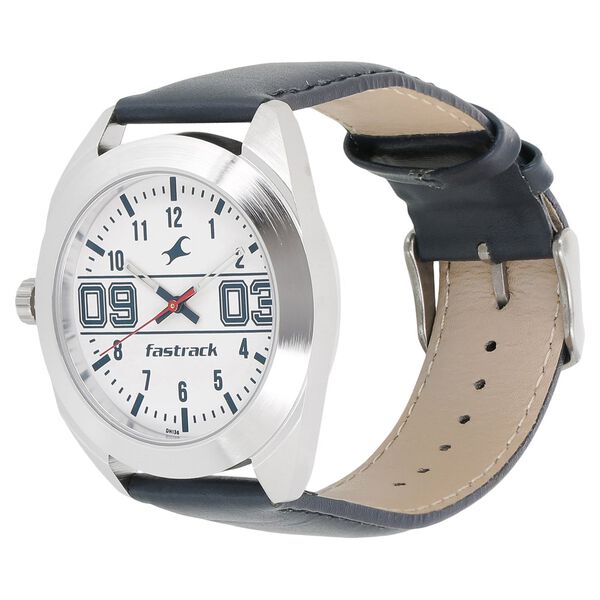 Fastrack Varsity Quartz Analog White Dial Leather Strap Watch for Guys - image number 1