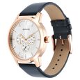 Sonata Quartz Multifunction Silver Dial Leather Strap Watch for Men - image number 1