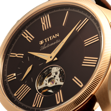 Titan Signature Atrium Offset Seconds Open Heart Automatic