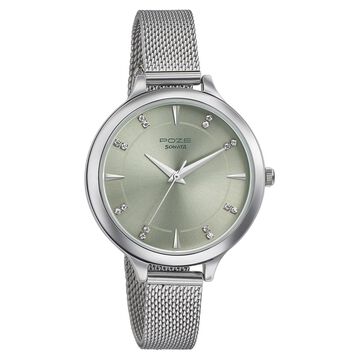 Sonata Poze Quartz Analog Green Dial Stainless Steel Strap Watch for Women