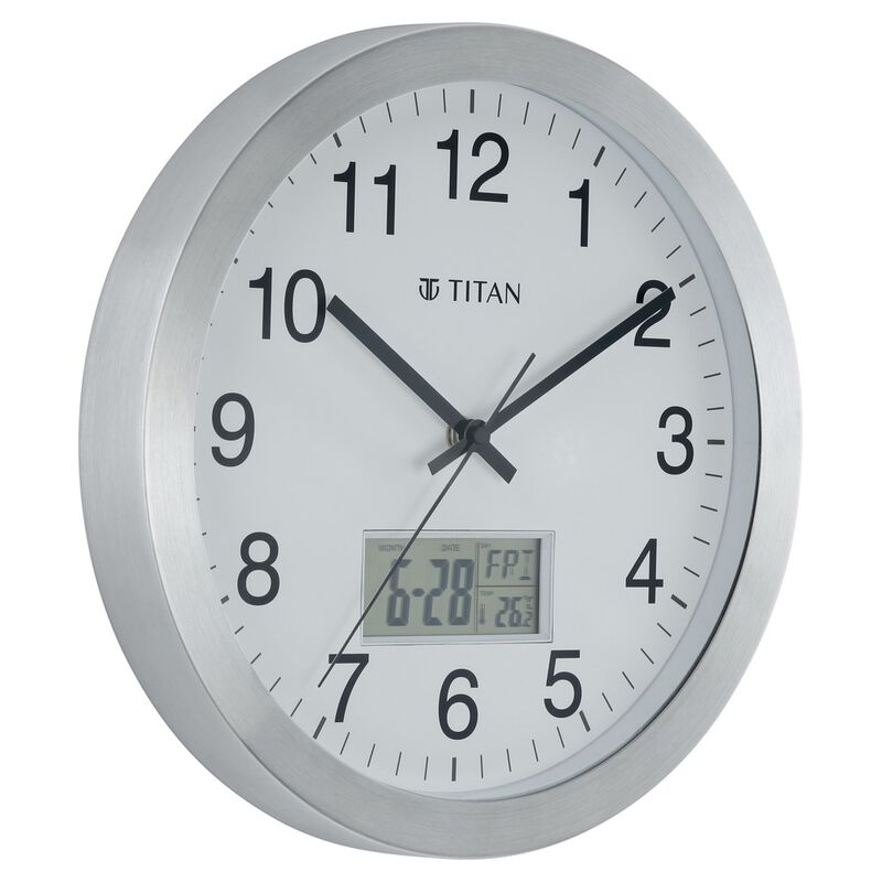 Buy Online Titan Metallic Anadigi Wall Clock with Digital Display 30