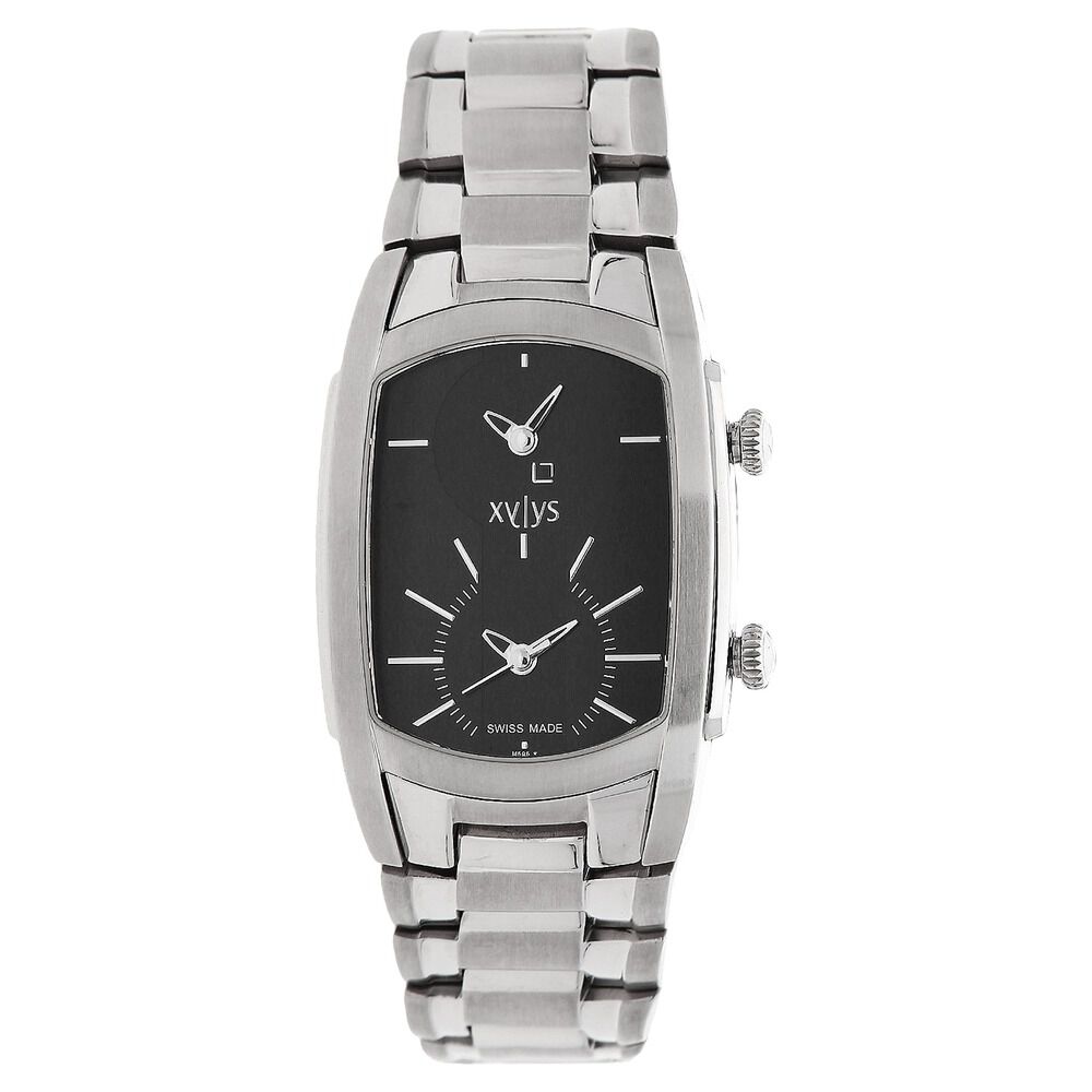 Buy Online Xylys Swiss Analog Silver Metal Strap and Black Dial
