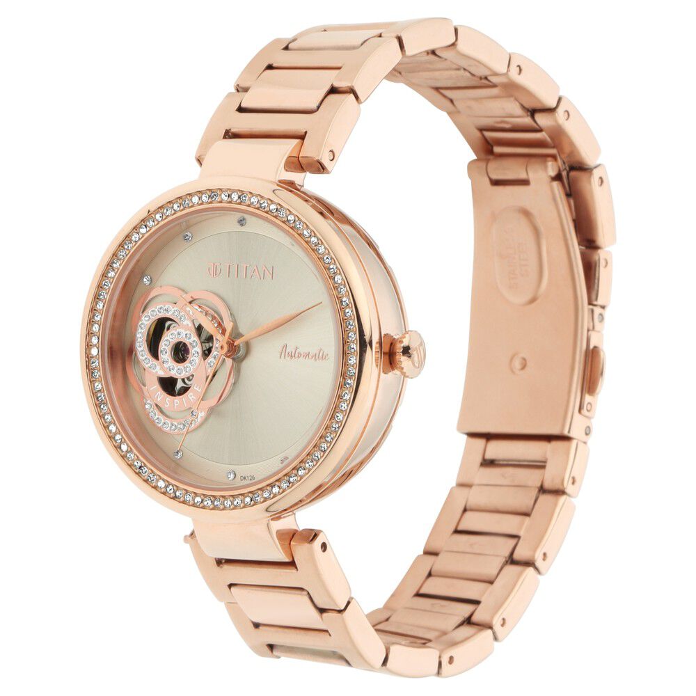 Buy Online Titan Self Expression Rose Gold Dial Women Watch With