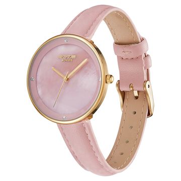 Poze by Sonata Quartz Analog Pink Dial PU Leather Strap Watch for Women