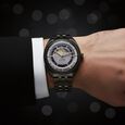 Titan Stellar Cupola Automatic Analog with Sun Moon Phase and Silver Dial Dark Gun Stainless Steel Strap Watch for Men - image number 7