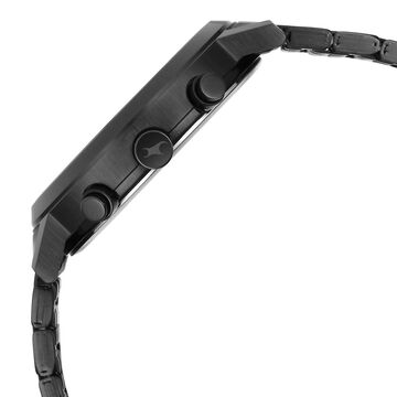 Fastrack Kronos Multifunction Black Dial Stainless Steel Strap Watch for Guys