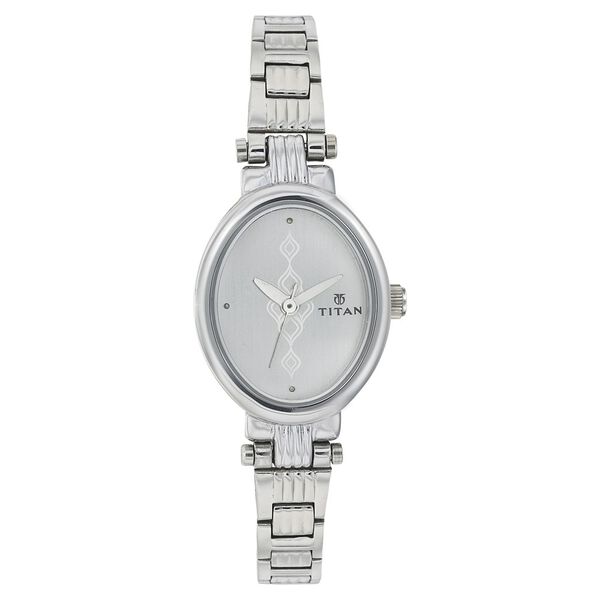 Titan Quartz Analog Silver Dial Stainless Steel Strap Watch for Women - image number 0
