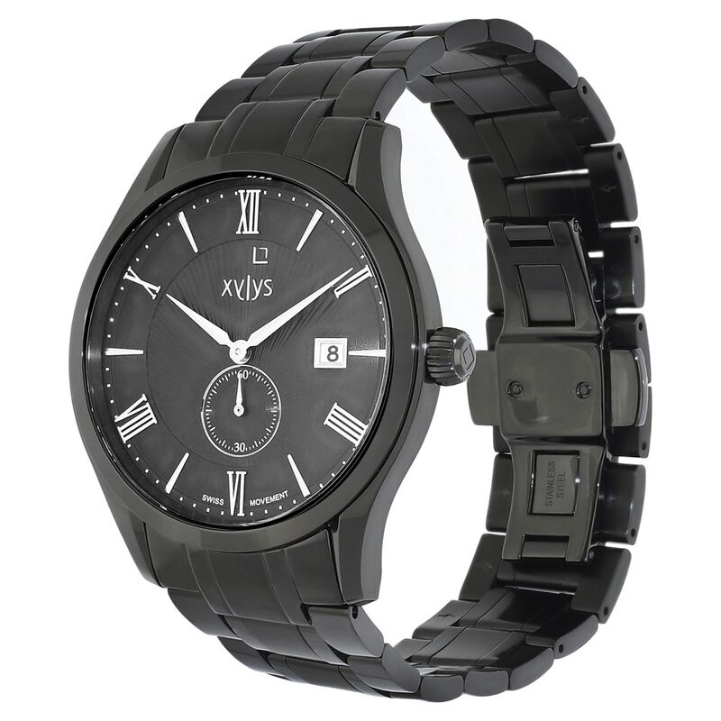 Xylys Quartz Analog with Date Black Dial Stainless Steel Strap Watch for Men - image number 2