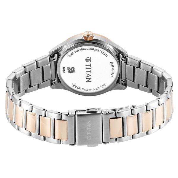 Titan Glamour Quartz Analog with Date Silver Dial Two Toned Stainless Steel Strap Watch For Women - image number 5