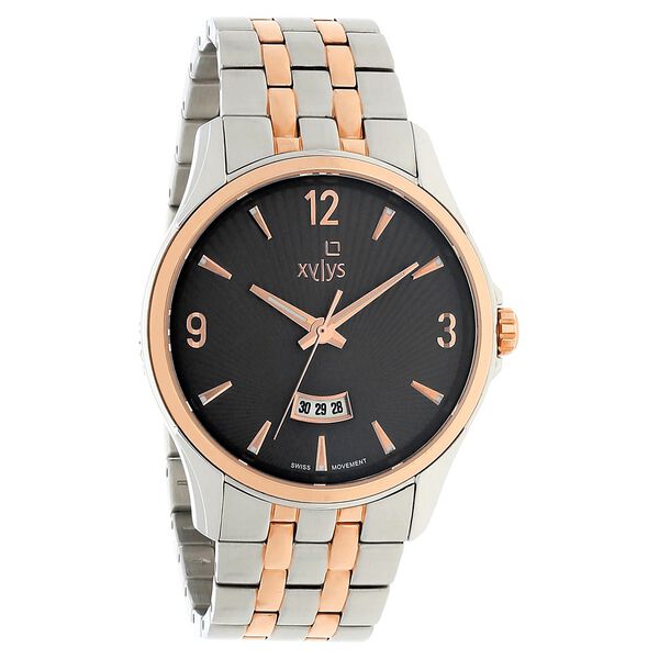 Xylys Quartz Analog with Date Grey Dial Two Toned Stainless Steel Strap Watch For Men - image number 1