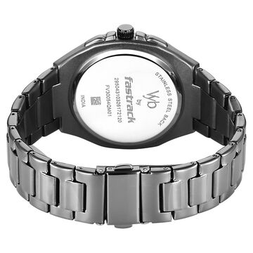 Vyb Quest By Fastrack Quartz Analog Red Dial Grey Stainless Steel Strap Watch For Guys